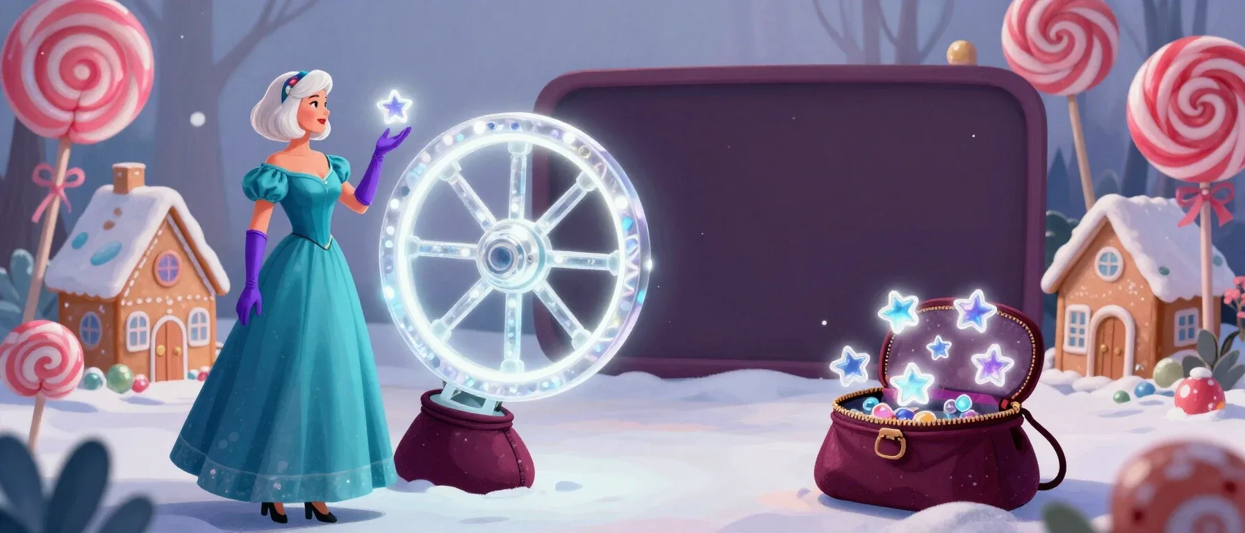 Winissimo Casino free spins wheel with glowing tokens