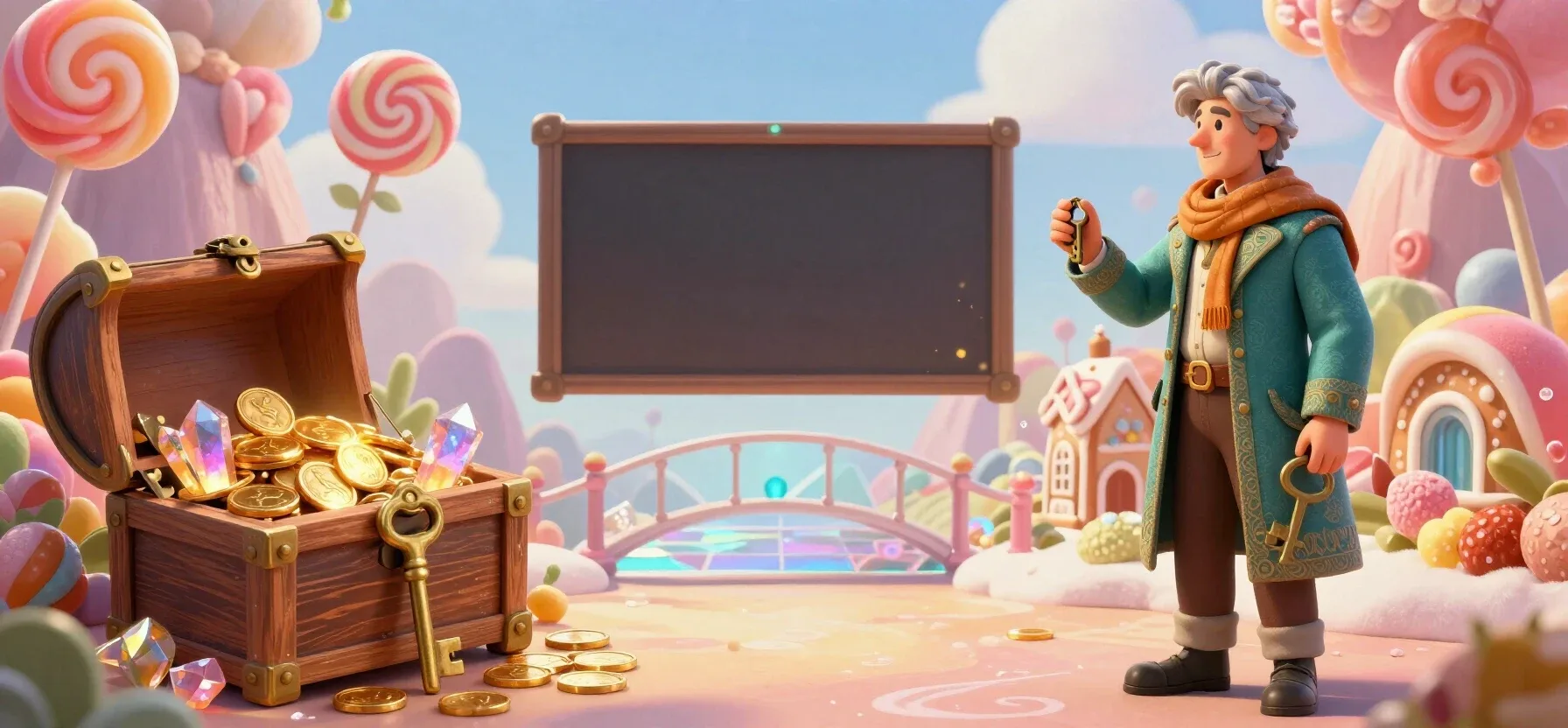 Winissimo Casino registration with a key, coins and a secure treasure chest